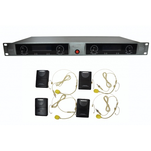 Kit 4 Micrfonos de Vincha G9001-K UHF GCMpro